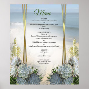 Póster Suculentas tonalidades de azul pálido