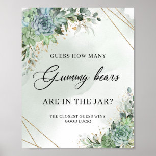 Póster Suculentas zonas verdes adivinan cuántos osos de g