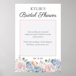 Póster Suculento Boda floral de fiesta de novias, prop.