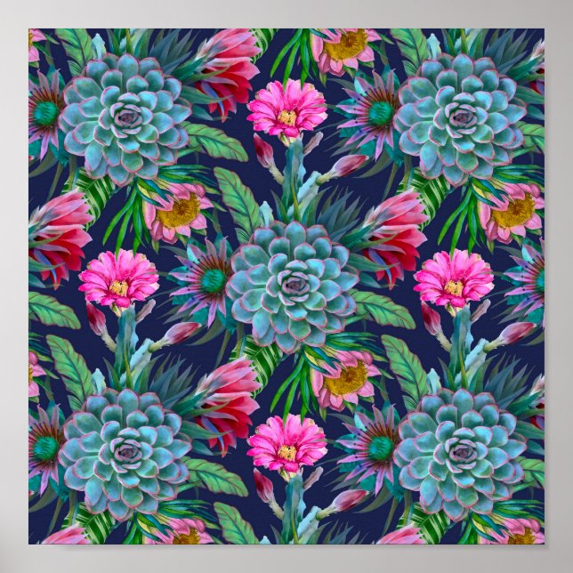 Póster Suculento jardín tropical (Frente)