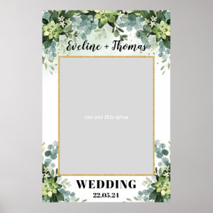 Póster Suculento programa fotográfico boda de Boho verde