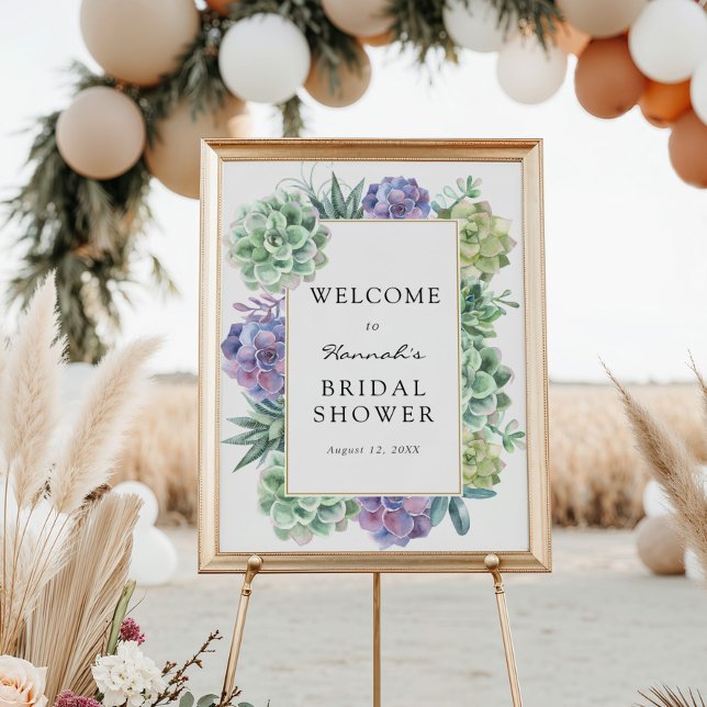 Póster Suculento signo de bienvenida de ducha de novia (Subido por el creador)