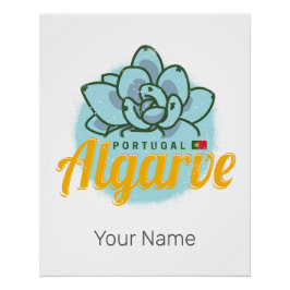 Póster Suculento souvenir de cosecha de flores de Algarve