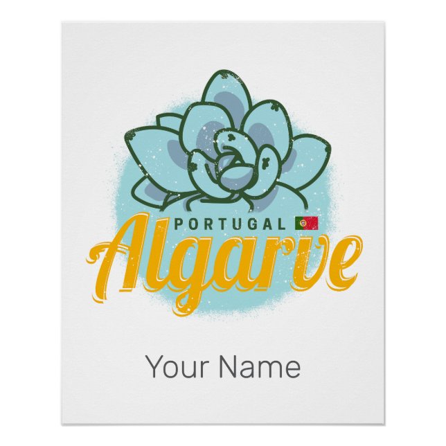 Póster Suculento souvenir de cosecha de flores de Algarve (Anverso)