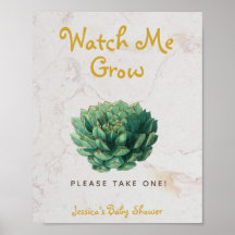Suculento Watch Me Grow Baby Shower Botanical