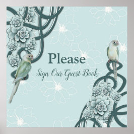 Póster Sucultores Verdes De Pino Azul De Mint