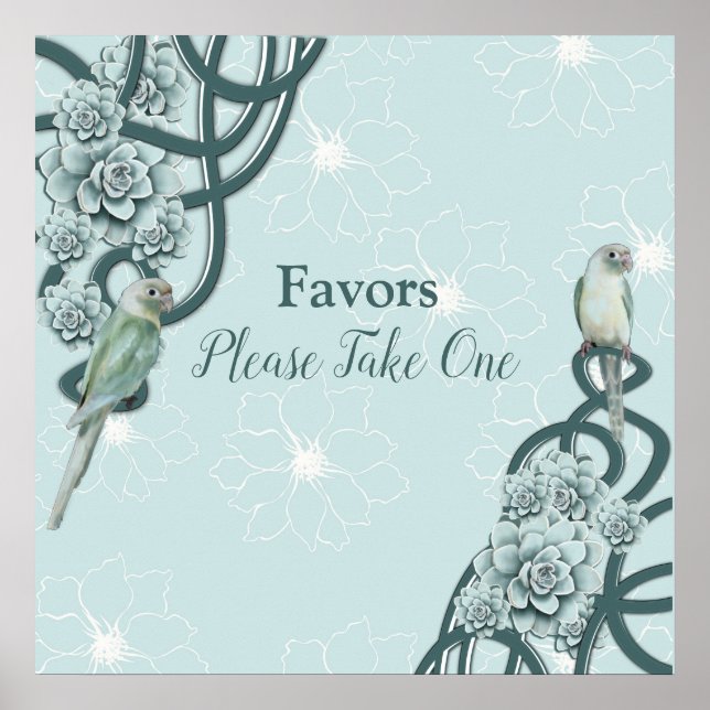 Póster Sucultores Verdes De Pino Azul De Mint (Frente)