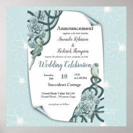 Póster Sucultores Verdes De Pino Azul De Mint