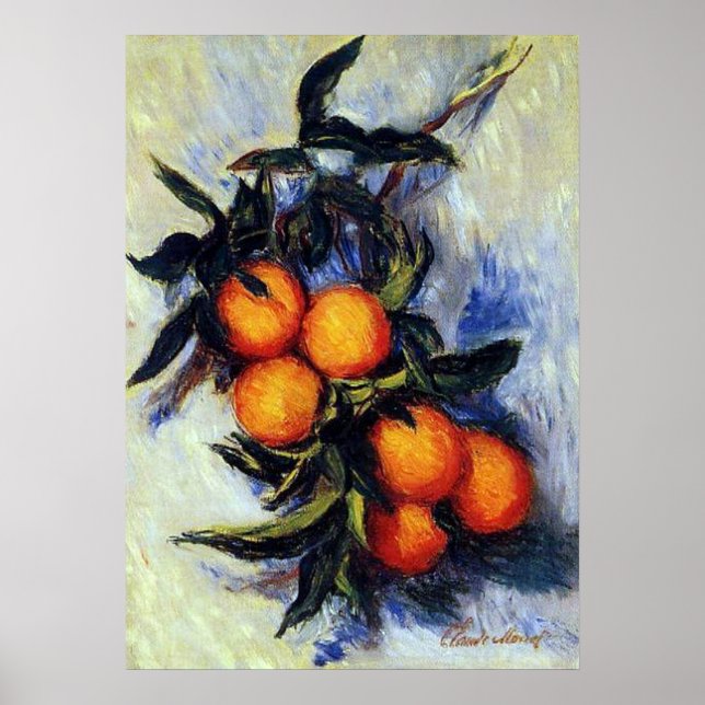 Póster Sucursal de Monet France de Naranja con Fruto Famo (Frente)