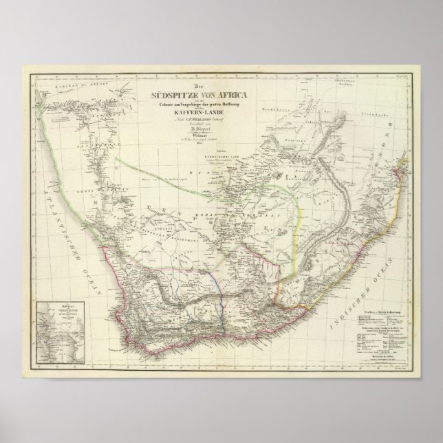 Póster Sud v África - Sudáfrica (Frente)