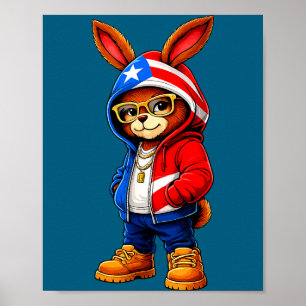 Póster Sudadera con capucha de conejo de Puerto Rico cone