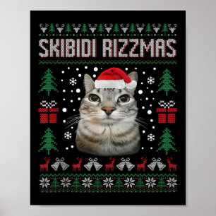 Póster Sudadera fea de gato mirando tontamente divertida 