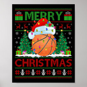 Póster Sudadera fea de Navidad de baloncesto Srts jugador