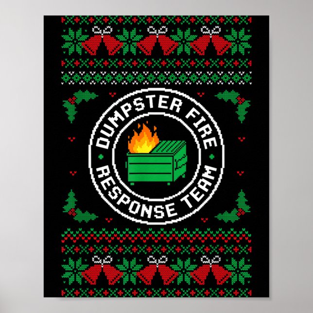 Póster Sudadera fea de Navidad del equipo de respuesta de (Frente)