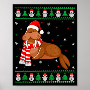 Póster Sudadera fea de Navidad para familia con animal de