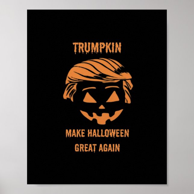 Póster Sudadera, Trumpkin, Halloween Merch Classic (Frente)