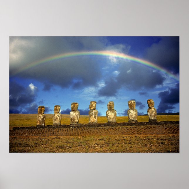 Póster Sudamérica, Chile, Isla de Pascua. La completa (Frente)