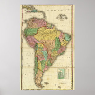 Póster Sudamérica en 1823