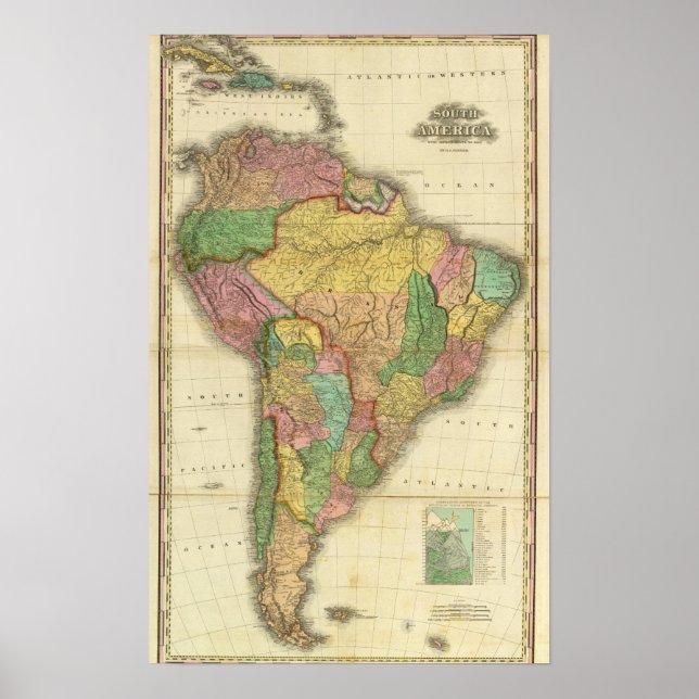 Póster Sudamérica en 1823 (Frente)