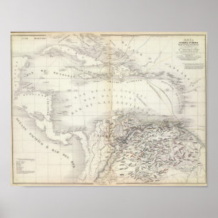 Póster Sudamérica, Indias Occidentales