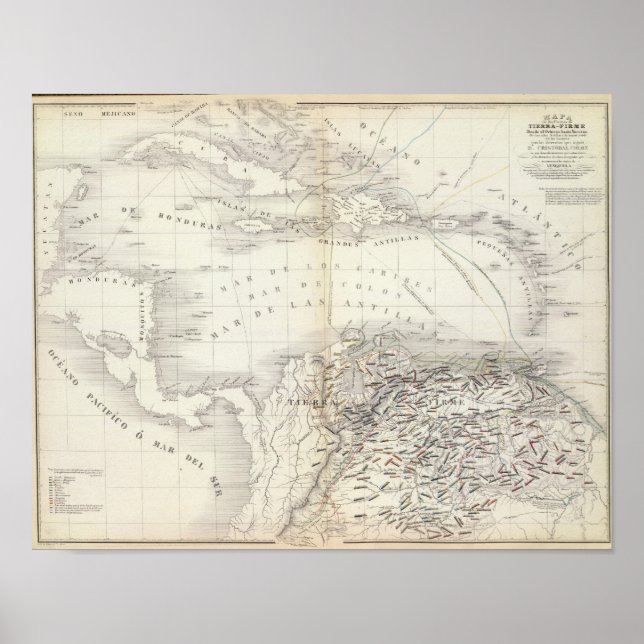 Póster Sudamérica, Indias Occidentales (Frente)