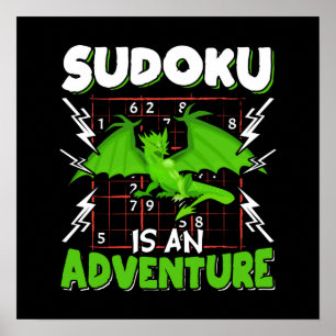 Póster Sudoku es un amante del rompecabezas aventurero