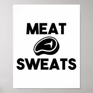 Póster Sudores De Carne Para El Chef Fumador A La Parrill