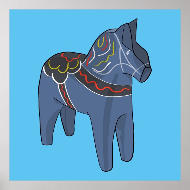 Póster Suecia Dala Horse Dalecarlian Sueco (Frente)