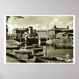 Póster Suecia de la época de la cosecha, Málmo, frente al