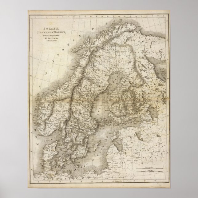 Póster Suecia, Dinamarca, Noruega (Frente)