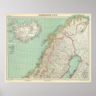 Póster Suecia e Islandia