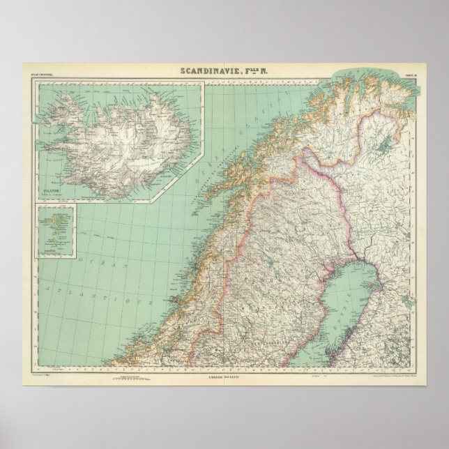 Póster Suecia e Islandia (Frente)