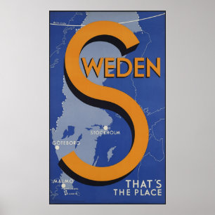 Póster Suecia Ese es el lugar
