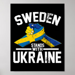 Póster Suecia está con Ucrania Bandera sueca ucraniana 