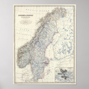 Póster Suecia, Noruega