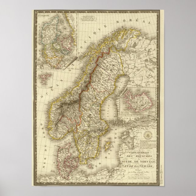Póster Suecia, Noruega, Dinamarca (Frente)