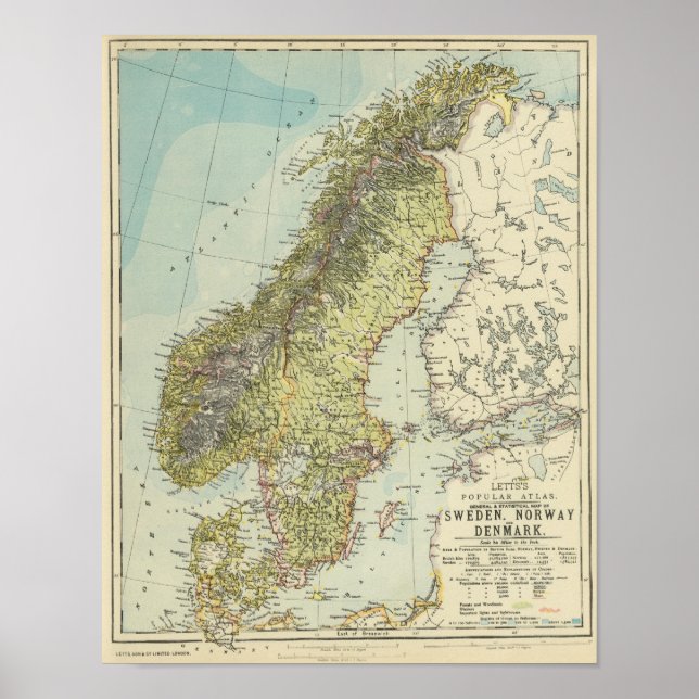 Póster Suecia, Noruega, Dinamarca (Frente)