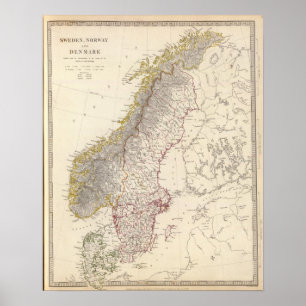 Póster Suecia, Noruega, Dinamarca 3