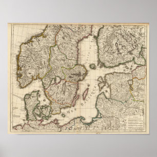 Póster Suecia, Noruega, Europa