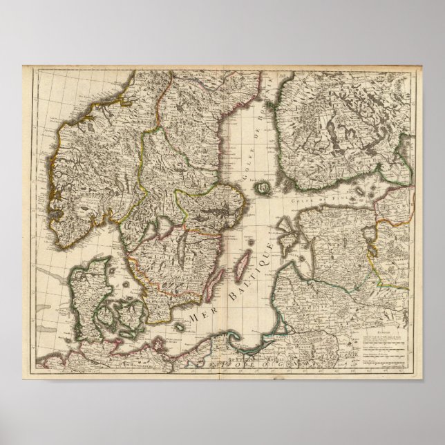 Póster Suecia, Noruega, Europa (Frente)