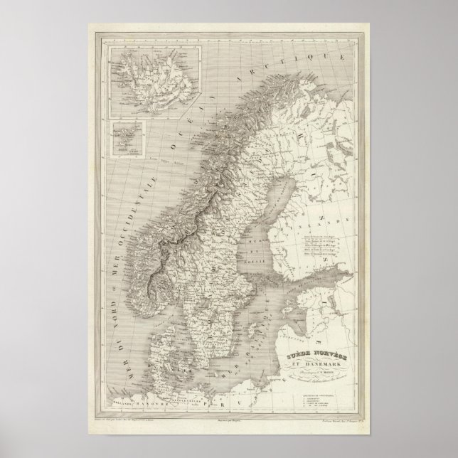 Póster Suecia, Noruega y Dinamarca (Frente)