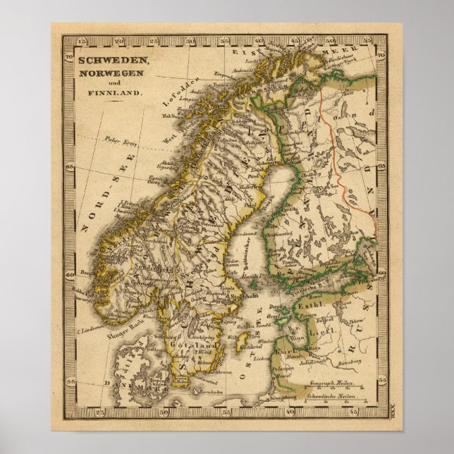 Póster Suecia, Noruega y Finlandia (Frente)