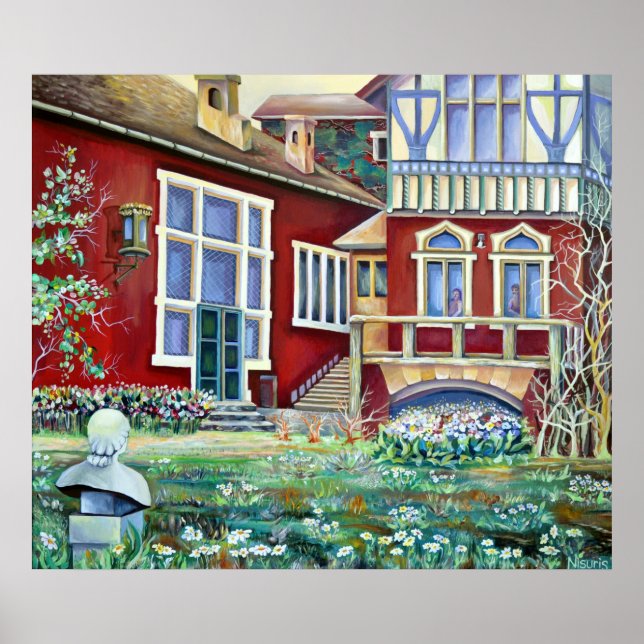 Póster Suecia, paisaje tradicional (Frente)