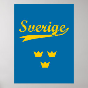 Póster Suecia, Sverige, 3 coronas,