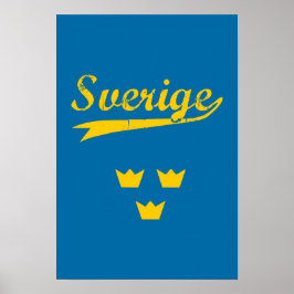 Póster Suecia, Sverige, 3 coronas,
