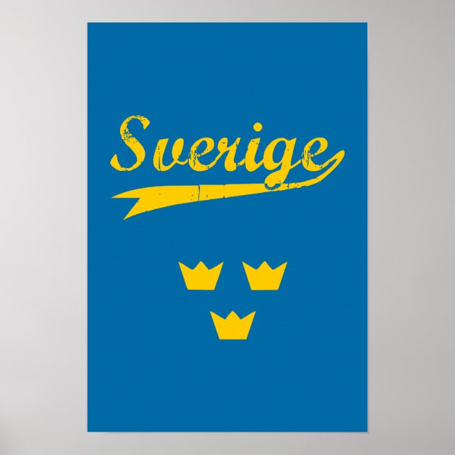 Póster Suecia, Sverige, 3 coronas, (Frente)
