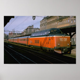 Póster Suecia, trainset de vaivén diesel de SJ