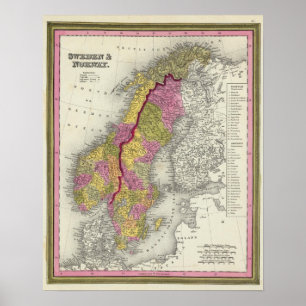 Póster Suecia y Noruega