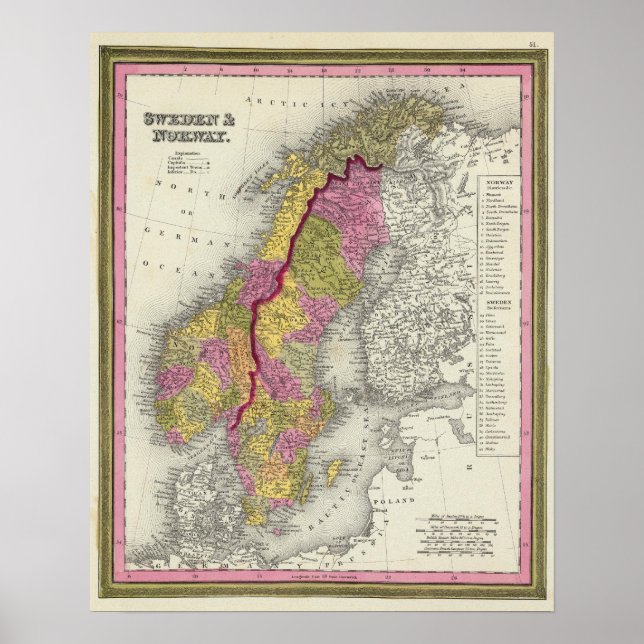 Póster Suecia y Noruega (Frente)