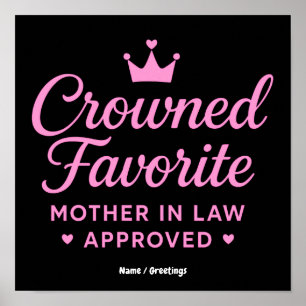 Póster Suegra Favorita Coronada Aprobada